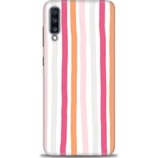 gmotp Samsung Galaxy A70 Kılıf Hd Baskılı - Pembe Çubuklar