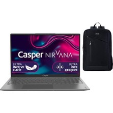 Casper Nirvana X600.139H-BF00X-G-F Intel Core I7 11390H 8gb 1tb SSD Windows 11 Pro 15.6" Taşınabilir Bilgisayar + Boz Çanta