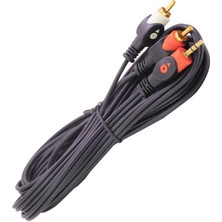 Ayt Powermaster 2rca 3.5mm Stereo Erkek Kablo 5 Metre Renkli Rca Kablo Aux Kablo Ses Kablosu