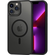 MTK Moveteck Apple iPhone 13 Pro Max Kılıf Mat Magsafe Wireless Şarj Destekli Mor