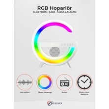 Aggiy Bluetooth Hoparlör 15W Kablosuz Wireless Şarj Rgb Masa Gece Lambası Radyo Müzik Çalar AG-2301