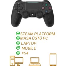 Vothoon Ps4 Kol Wireless Bt Kablosuz Oyun Kolu Ps4 Joystick Tablet Telefon Pc Uyumlu Titreşimli Oyun Kolu