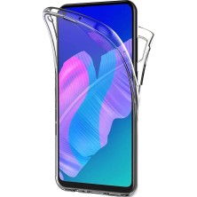 Prolysus Huawei P40 Lite E 360 Derece Kılıf Full Tam Koruma Ön Arka Şeffaf Kılıf