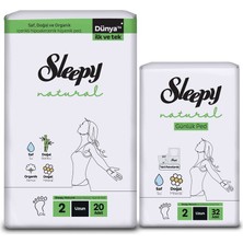Sleepy Ekonomik Ikili Paket (Natural Ultra Hassas Hijyenik Ped Uzun 20'Li + Günlük Ped Normal 32'Li)
