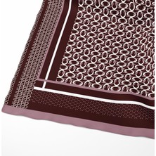 Akipek Ipek Twill Zincir Desen Karamel Kadın Eşarp