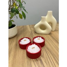 Bumbum Handmade Mum 3'Lü Özel Tasarım El Yapımı Lotus Çicekli Mum Handmade Vanilya Kokulu