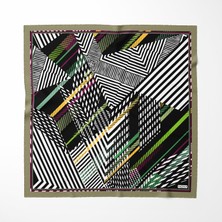 Akipek Ipek Twill Çapraz Köşeler Yeşil Kadın Eşarp