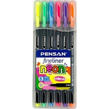 Pensan 6300 Fineliner 6 Lı Neon Pvc Kutu