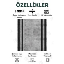 Faiend Kesme Halı Makinede Yıkanabilir Kaymaz Taban Leke Tutmaz Mutfak Halı Salon Yolluk Antrasit