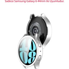 Samsung Galaxy Watch 6 44MM Uyumlu Kasa ve Ekran Koruyucu 360 Tam Koruma Silikon Kılıf