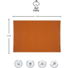 İ&DBABY 1 Adet Tarçın Renk 75X75 cm %100 Pamuk Tek Katlı Müslin Kumaş Bebek Örtüsü.