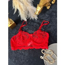 Mila Kırmızı Dantel Bralet