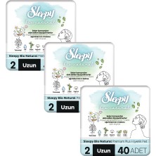 Sleepy Bio Natural Premium Plus Hijyenik Ped Mega Fırsat Paketi Uzun 120 Adet