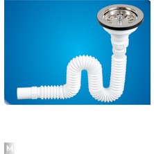 Gama Geniş Ağızlı Körüklü Tekli Çöpmak Sifonu (Derin) - Eviye (Mutfak) Lavabo Gider Borusu