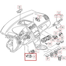 Vw Caddy 2016-2020 Uyumlu Far Anahtarı Tek Arka Sisli Kromlu