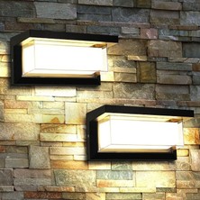 Full Reyon 3000K Günışığı 18 Watt Bahçe Duvar Apliği, Villa Dış Cephe Aplik, Kapı Giriş Aplik, Modern LED Aplik