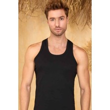 Berrak Erkek Askılı Atlet 3 Adet Siyah %100 Pamuk Rahat ve Nefes Alabilir