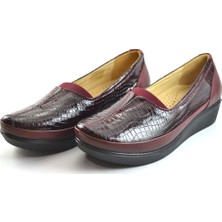 Beety Beety 012 Deri Rugan Bordo Kadın Anne Ayakkabı