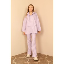 Lody Mood Deri Kumaş Uzun Boy Skinny Fit Ispanyol Kadın Pantolon-Lila