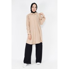 By Coolest Butik 10377 Taş Baskılı Tunik Gömlek