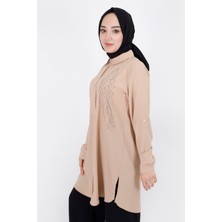 By Coolest Butik 10377 Taş Baskılı Tunik Gömlek