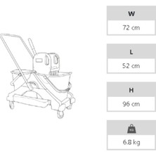 A FORM ÇİFT KOVALI TEMİZLİK ARABASI PLASTİK ORJİNAL*1