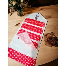 Shules Collection Minnie Mause Nakışlı ,dertsiz Kumaş,pileli, 5'li Set(Fırın Örtüsü, Organizer, Ekmeklik, Havlu,posetlik)