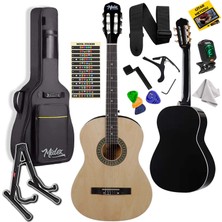 Midex MGX-150-ST Klasik Gitar Sap Ayarlı Doğal Ahşap Gül Klavye 4/4 Yetişkin + Çanta Stand Tuner Capo Askı Metod Pena