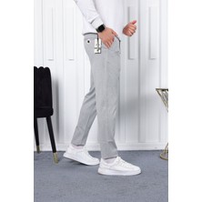 İDS Collection Erkek Kalın Kışlık Likralı Kumaş Pantolon Açık Gri - 30-Xs
