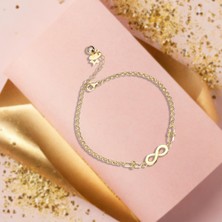 ÇGK KUYUMCULUK Sonsuzluk Doç Zincirli Altın Bileklik CGKBLK0064