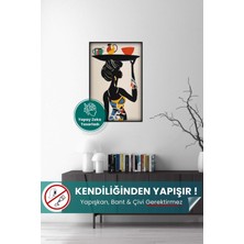 Pi Papers Afrikan Siyahi Kadın Portresi - Bohem Matisse Tarzı Yüksek Çözünürlüklü Duvar Poster