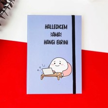 Hediye Ofisi Halledicem Ama Hangi Birini Tasarımlı Sert Kapaklı Lastikli Defter