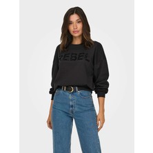 Only Kadın Bisiklet Yaka Taşlı Sweatshirt - 15310260