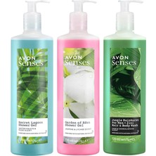 Avon Senses Secret Lagoon, Garden Of Eden ve Jungle Rainburst Duş Jeli Paketi