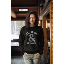 Adabebek Just Be Cool Tarz Kadın Bisiklet Yaka Sweatshirt