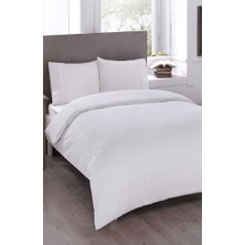 Taç Nevresim Takımı Düz Renk Basic Beyaz Çift Kişilik