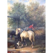 Tram56 Tuval Üzerine Yağlıboya Resim. Anonim. 19.yüzyıl. Çerçevesiz 63X53 Cm.