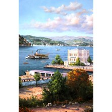Tram56 Tuval Üzeri Yağlıboya Resim. Murat Ersin Imzalı. Küçüksu Kasrı. Çerçevesiz 80X50CM.