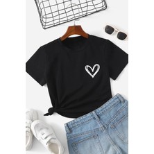 Only Trendwear Çocuk Kalp Baskılı Pamuklu Tshirt