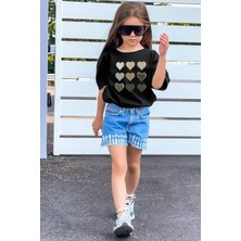 Only Trendwear Çocuk Kalp Baskılı Pamuklu Tshirt