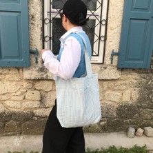 Sumicorn Design Pötikareli Çevre Dostu Bez Çanta,cepli Keten Kol ve Omuz Çantası,bez Alışveriş Çantası