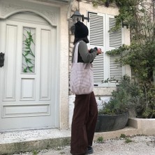 Sumicorn Design Pötikareli Çevre Dostu Bez Çanta,cepli Keten Kol ve Omuz Çantası,bez Alışveriş Çantası