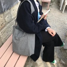 Sumicorn Design Pötikareli Çevre Dostu Bez Çanta,cepli Keten Kol ve Omuz Çantası,bez Alışveriş Çantası