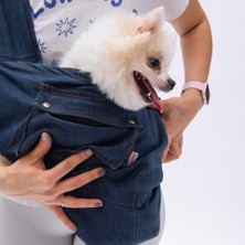 Pawstar Mavi Denim Crossbody Küçük Irk Köpek Çapraz Taşıma Çantası