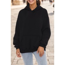 Kapşonlu Sweat Siyah