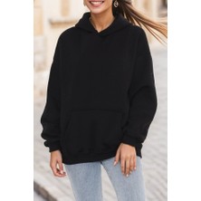 Kapşonlu Sweat Siyah
