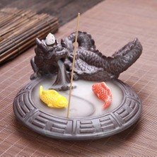 Keyfim Shop Ejderha Tasarımlı Geri Akışlı Tütsülük 19*17*7*cm -