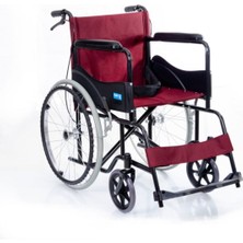 Medikalcim DM809 Bordo Kumaş Standart Transfer Refakatçı Frenli Tekerlekli Sandalye