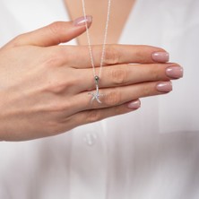 Hom Silver Jewelry 925 Ayar Gümüş Zirkon Taş Işlemeli Deniz Yıldızı Motifli Kadın Kolye HSJ0060