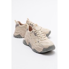 Luvi Lecce Ekru-Gri Kadın Spor Ayakkabı